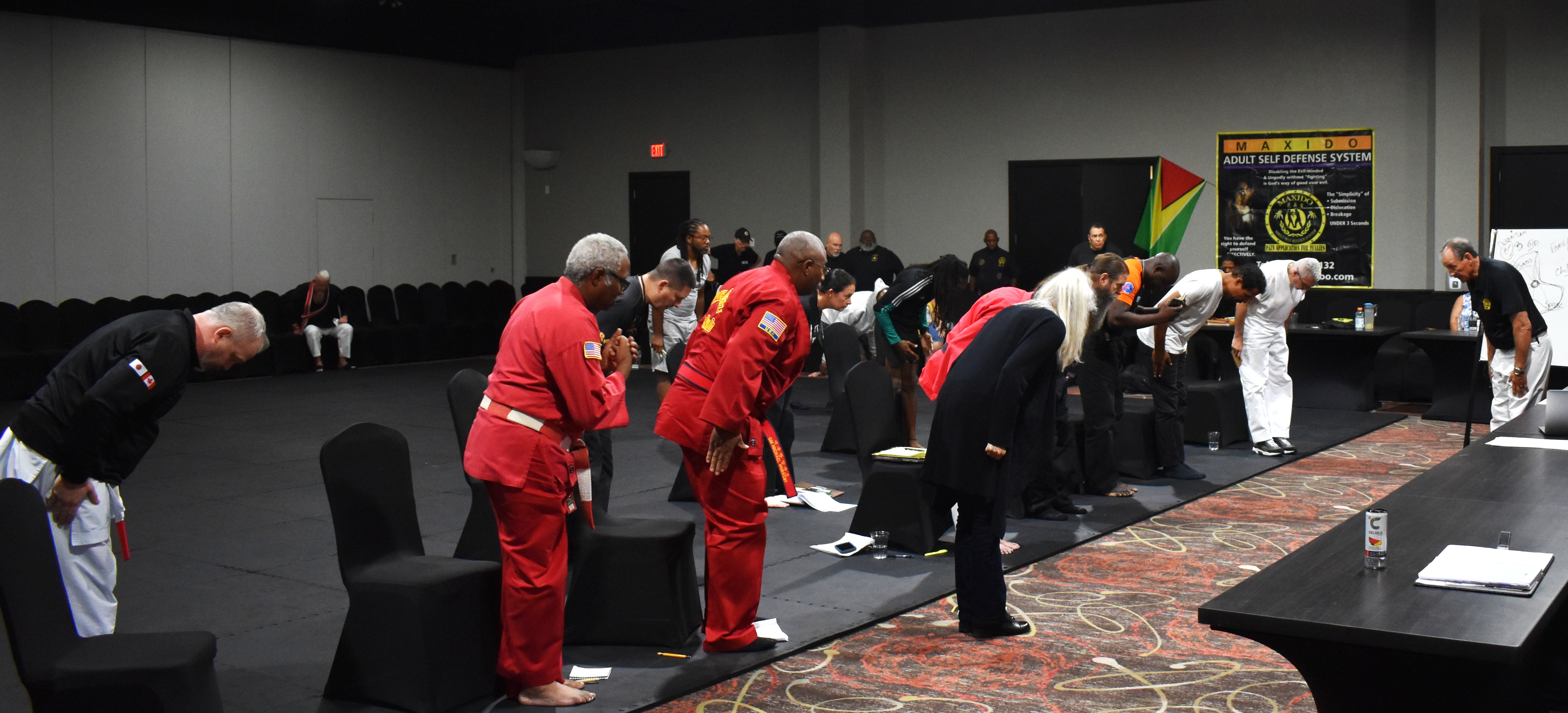 Previous MAD Event Photo. Martial Artists showing respect with a bow.