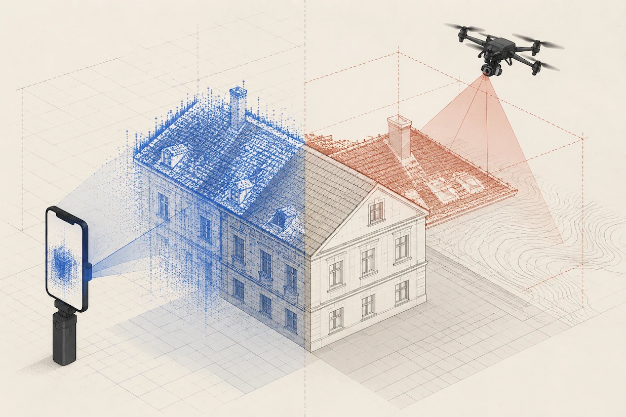 Mobile Scanning vs. Drone Mapping for Roof Inspections
