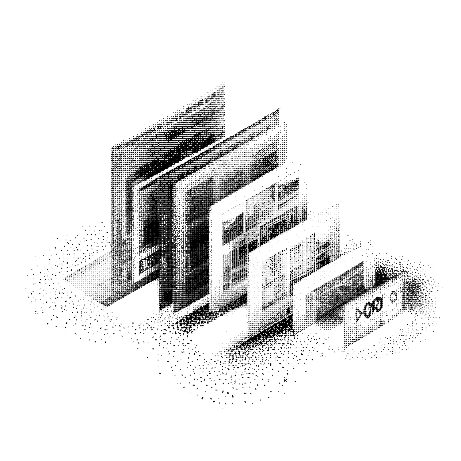 Illustration of layered mobile and web screens representing digital products, AI-powered tools, and the journey from prototype to production.
