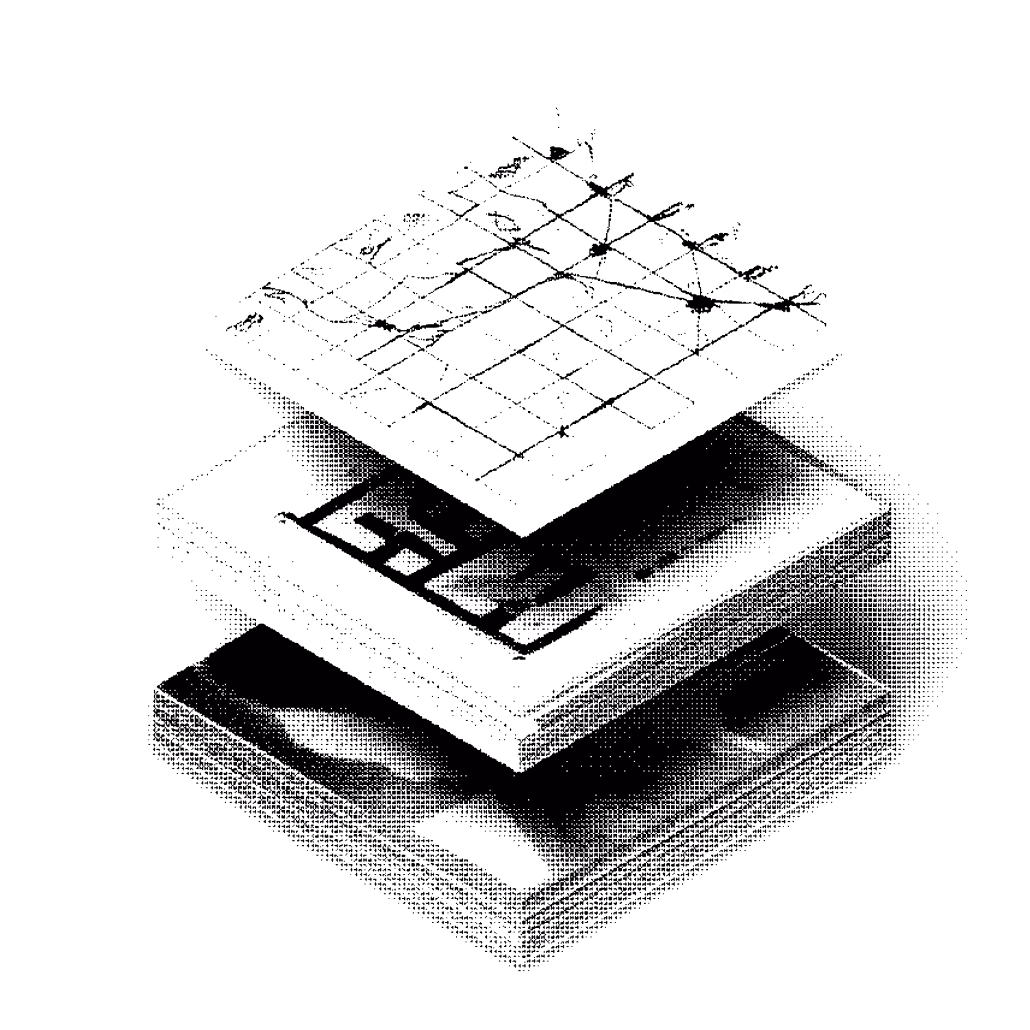 Layered technical structure visualizing APIs, data layers, and integrations as the foundation of scalable digital platforms.