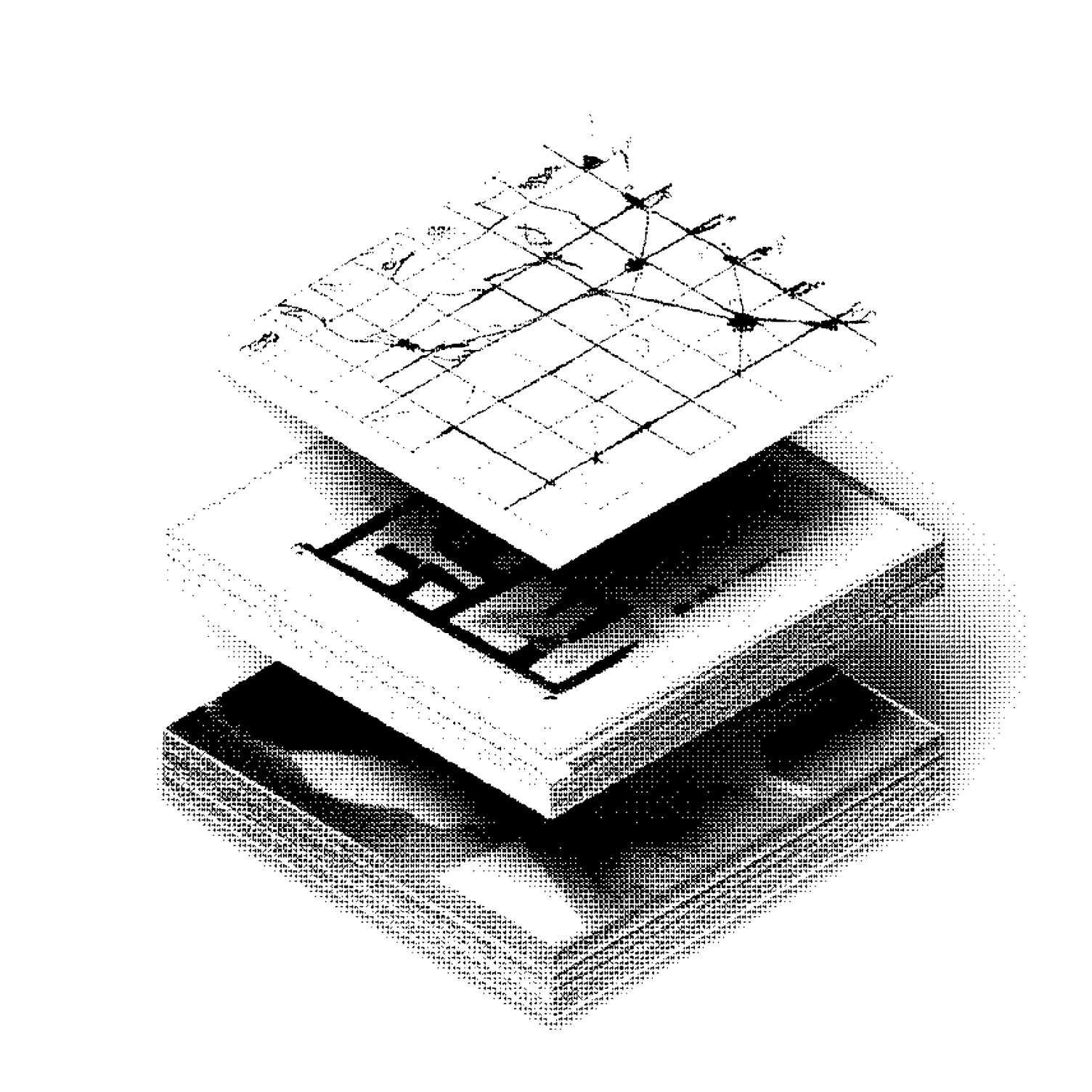 Layered technical structure visualizing APIs, data layers, and integrations as the foundation of scalable digital platforms.