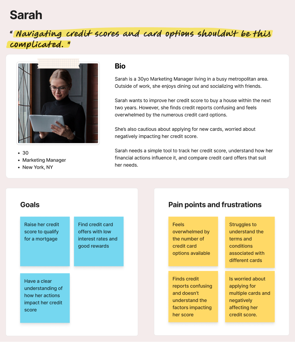 User Persona — Sarah