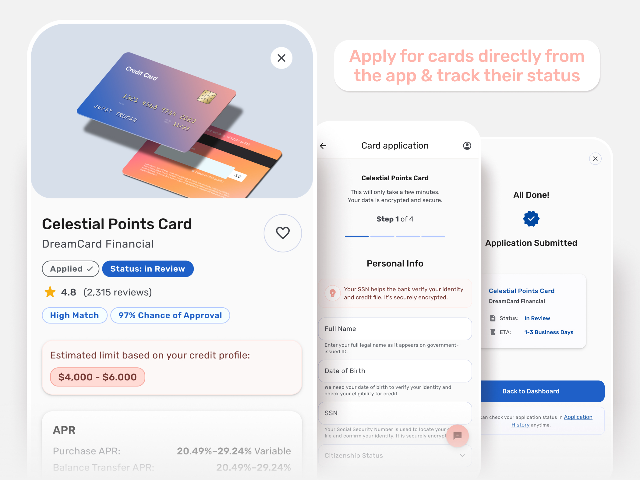 Card Application flow
