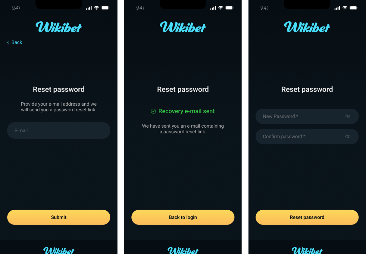 Password reset flow sequence