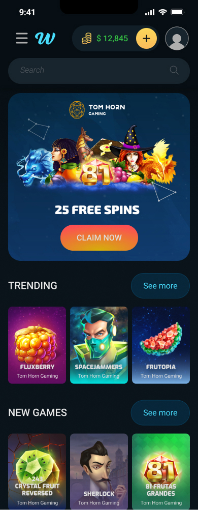 Mobile homepage