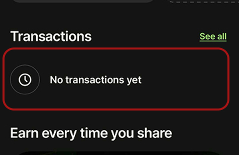 Original Wise home screen &ndash; empty state