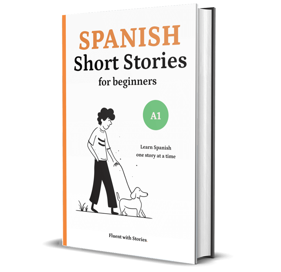 Cover of the Fluent with Stories brand "Spanish Short Stories for Beginners A1" Book