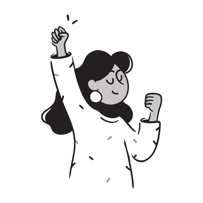 Girl celebrating progress, representing how learning A1 Spanish with stories can finally feel enjoyable and motivating.