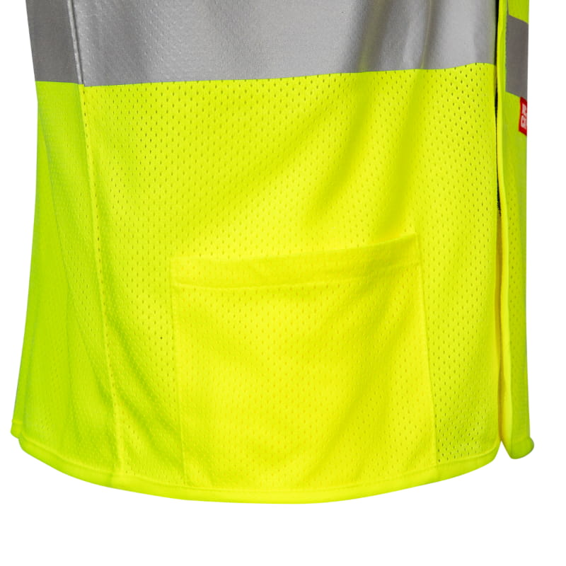 Safety Vest Sleeveless Velcro Closure Yellow in Hi-Vis — Flamesafe flame-resistant workwear, 6oz FR Modacrylic Blend – view 3