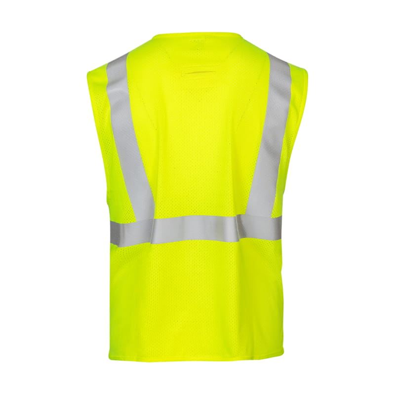Safety Vest Sleeveless Velcro Closure Yellow in Hi-Vis — Flamesafe flame-resistant workwear, 6oz FR Modacrylic Blend – view 2