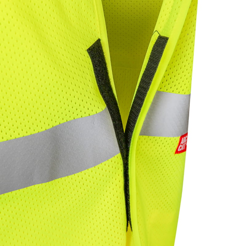 Safety Vest Sleeveless Velcro Closure Yellow in Hi-Vis — Flamesafe flame-resistant workwear, 6oz FR Modacrylic Blend – view 6