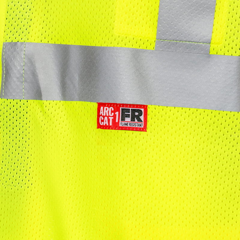 Safety Vest Sleeveless Velcro Closure Yellow in Hi-Vis — Flamesafe flame-resistant workwear, 6oz FR Modacrylic Blend – view 4