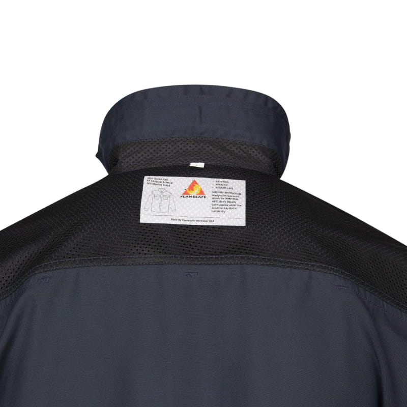 Button Down Shirt Navy FR Lenzing Aramid — Flamesafe flame-resistant workwear – view 16