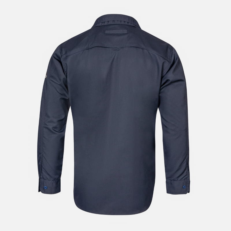 Button Down Shirt Navy FR Lenzing Aramid — Flamesafe flame-resistant workwear – view 2