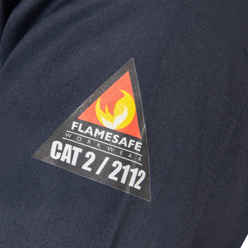 Button Down Shirt Navy FR Lenzing Aramid — Flamesafe flame-resistant workwear – view 7