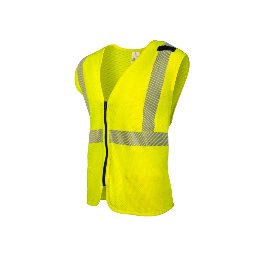 Safety Vest Zip Closure Yellow in Hi-Vis — Flamesafe flame-resistant workwear, 6oz FR Modacrylic Blend – view 1