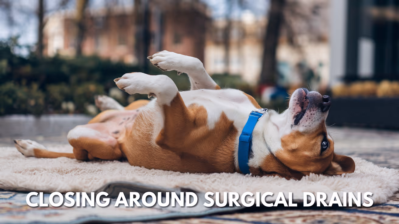 Closure Around Surgical Drains in Dogs and Cats