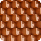 Close-up of a textured surface made of repeating brown stepped rectangular blocks creating a geometric pattern.