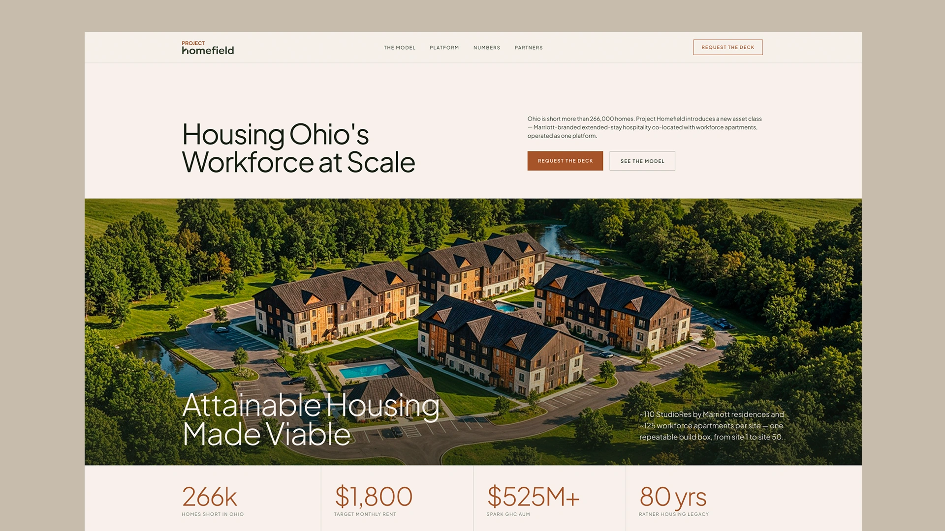 Project Homefield website homepage design