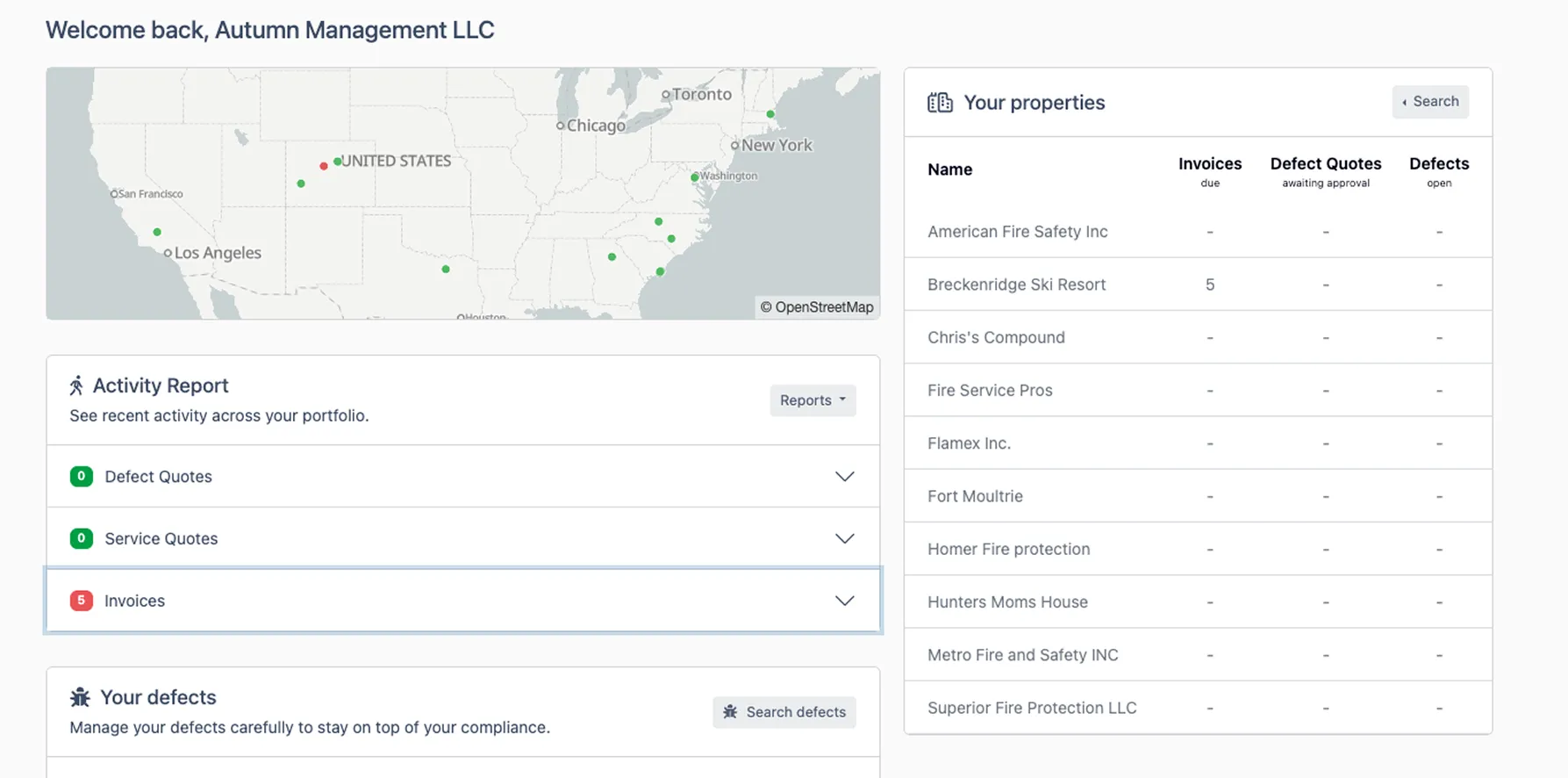 Uptick Customer portals for for managing fire inspections and compliance