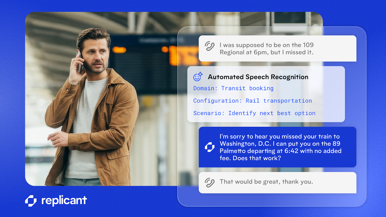 An AI conversation showing how ASR models that are trained on domain-specific scenarios are more accurate.