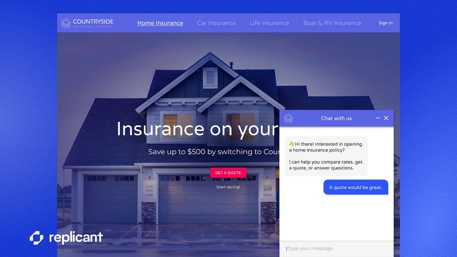 A webpage showing a context-aware AI chat providing relevant support.