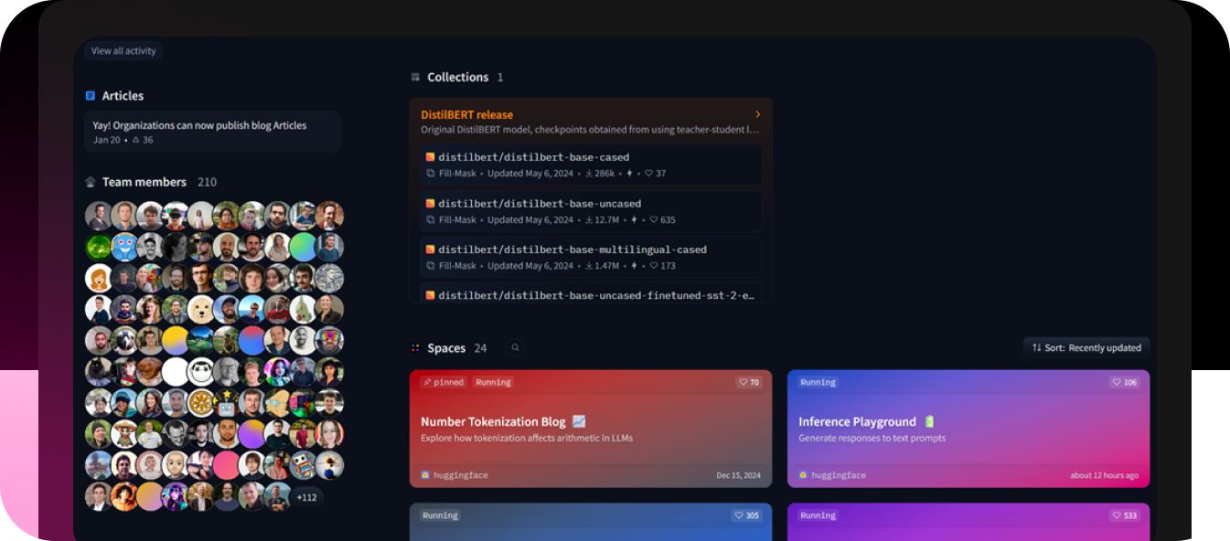 HuggingFace's AI Tools About Us Page Design Example