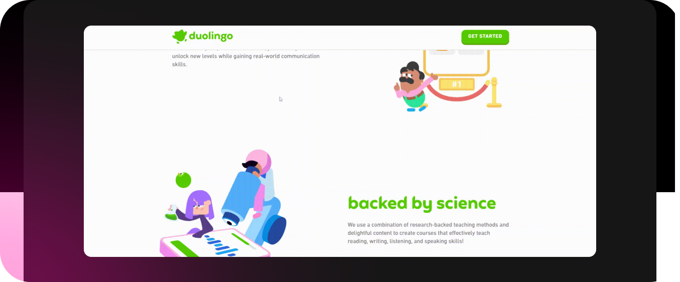 An example of how duolingo feels like a game instead of a traditional learning experience 