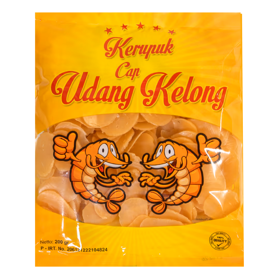 Kerupuk Udang Kelong – Kerupuk udang renyah dengan rasa gurih khas, dibuat dari udang berkualitas tinggi. Camilan lezat dan cocok sebagai pelengkap berbagai hidangan.
