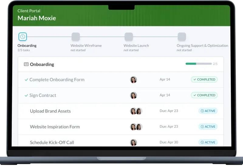 Dashboard mockup