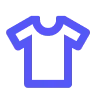 Icône simple d'un t-shirt bleu et gris.