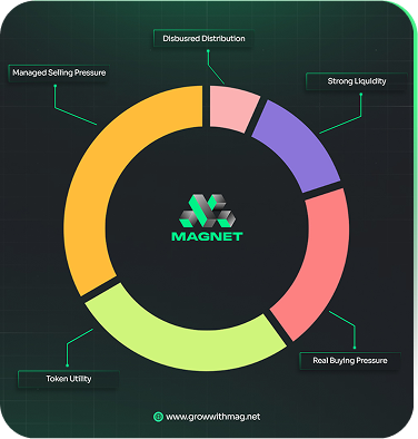 Token pie chart showing ideal tokenomics breakdown