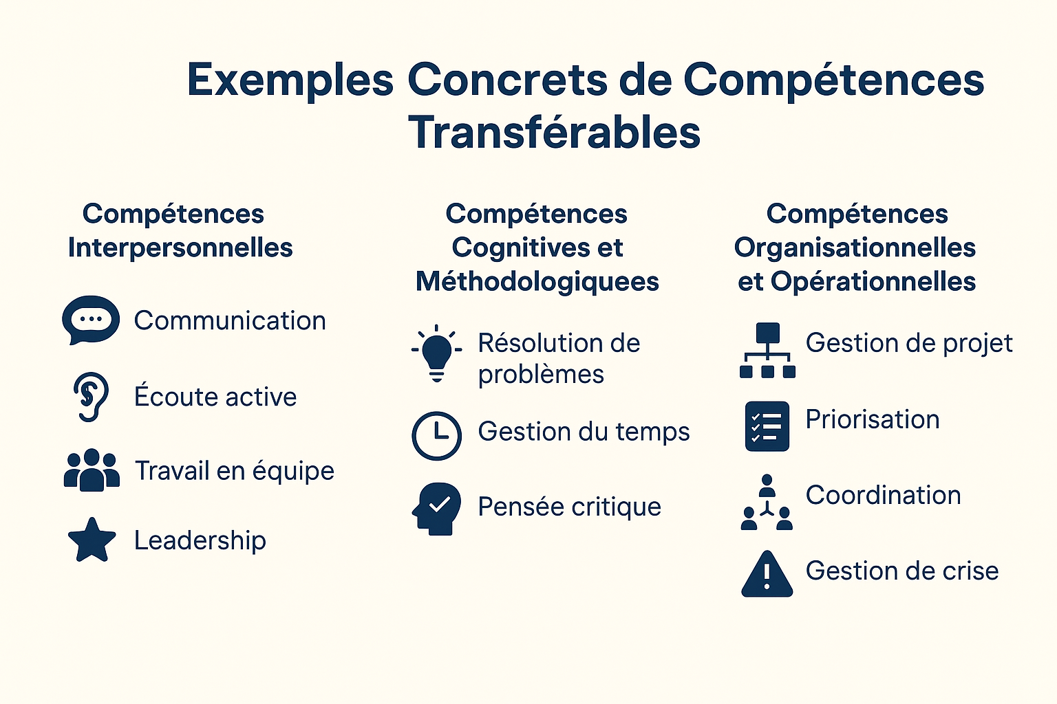 exemples concrets de compétences transférables