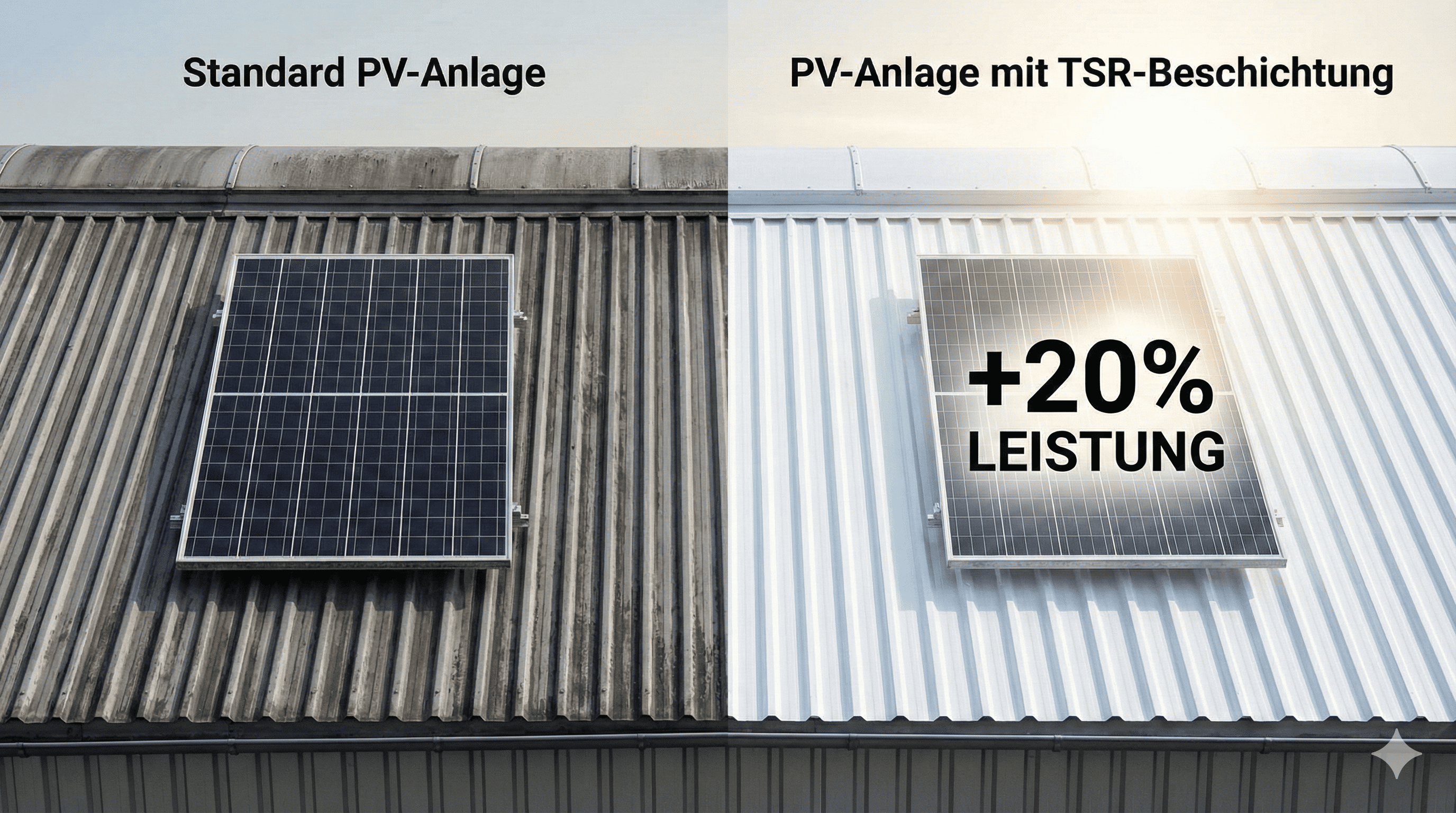 PV Anlage auf beschichtetem Dach
