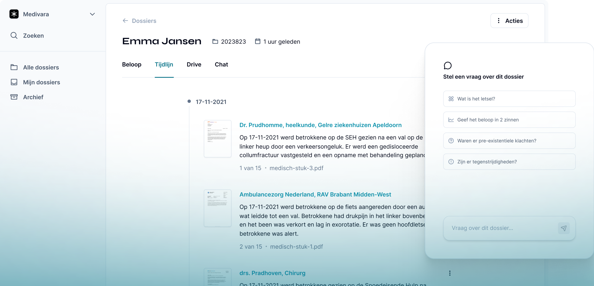 Medivara is een AI-tool voor medisch dossiers.