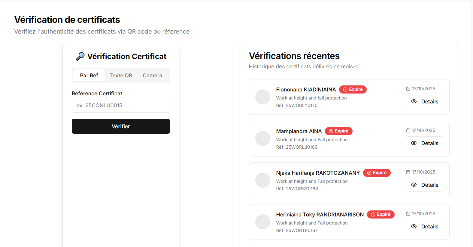Plateforme de Vérification TechSkills
