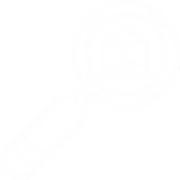 magnifying glass over house - illustration