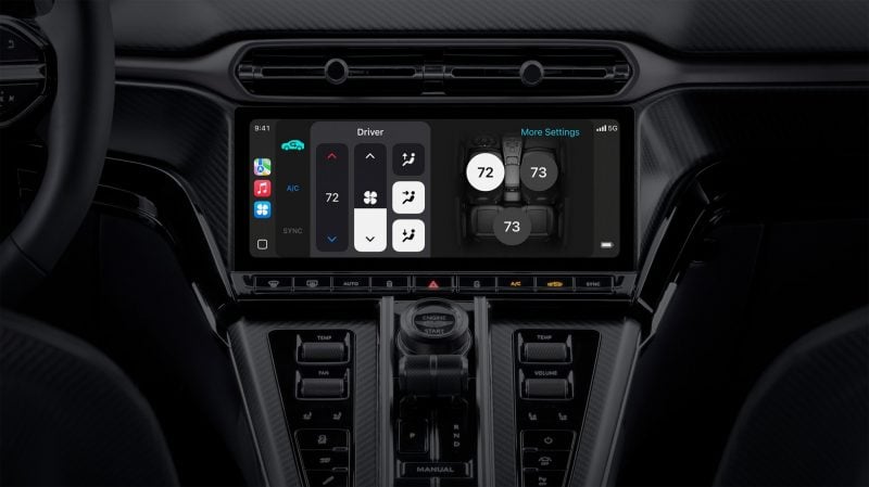 La promesse d'un CarPlay qui permet de gérer l'ensemble des fonctionnalités de la voiture sans sortir de l'interface est intéressante mais pour le moment seul Aston Martin a sauté le pas. 