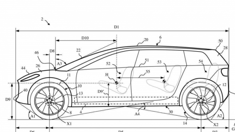 Le profil de ce croquis indique qu'il s'agir d'un SUV 7-places.