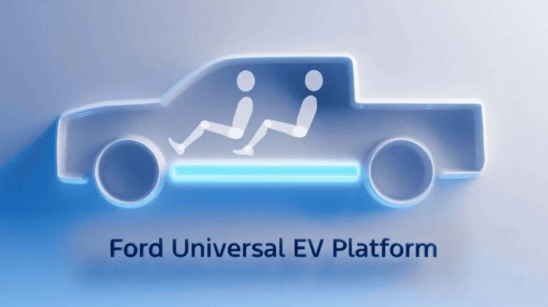 Illustration du premier modèle qui sortira sur la plateforme universelle pour voitures électriques de Ford, un pick-up sous les 30 000 $.