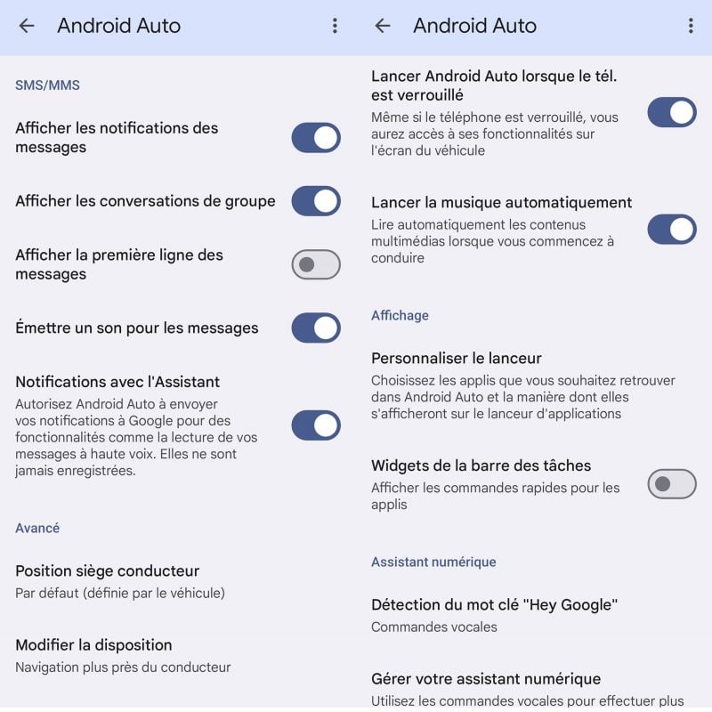 Vous pouvez choisir de relancer la musique automatiquement, tout comme supprimer les notifications de messages. Ce qui peut être utile si vous souhaitez resté concentré ou discret.