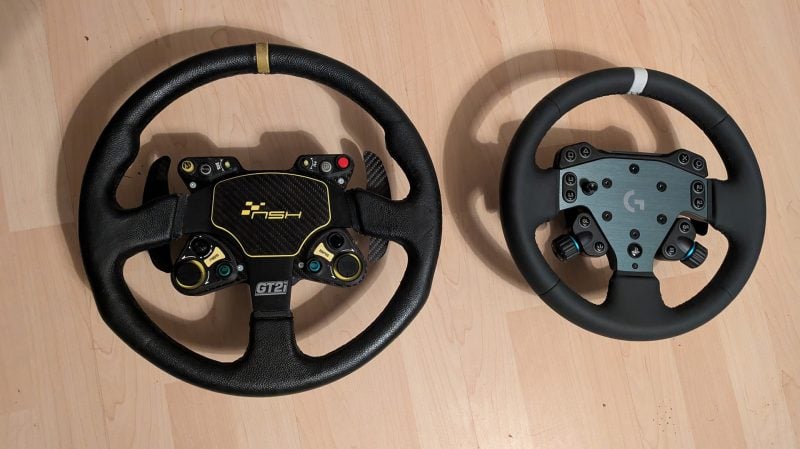 Le diamètre de la roue fournie par Logitech dans son ensemble à 649,99 € est un peu petit.