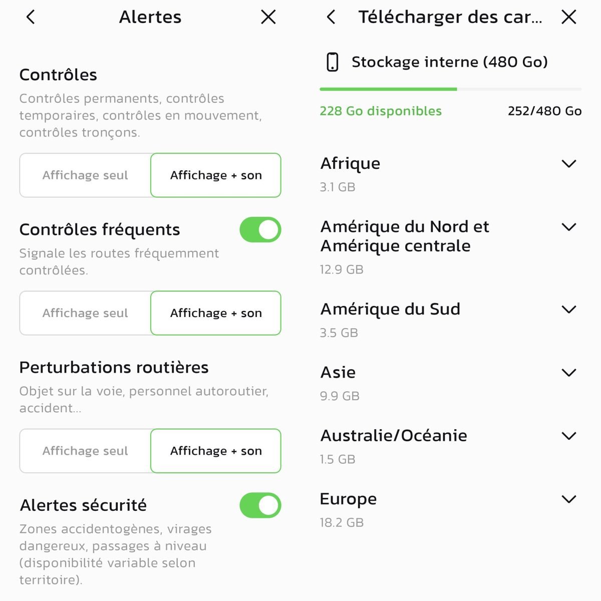Il est possible d'affiner ses alertes en fonction des dangers. Notez qu'on peut aussi télécharger des cartographies pour les zones blanches.