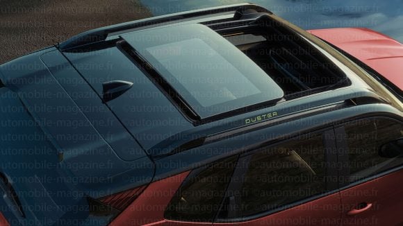 Équipements possibles : toit panoramique et peinture bicolore sur le Dacia Duster restylé