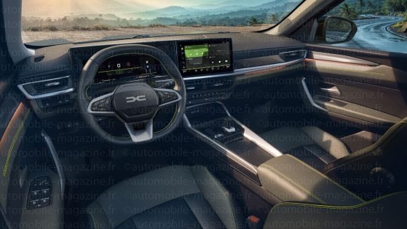 Planche de bord du Renault Duster destiné à l’Inde, avec interface digitale plus moderne