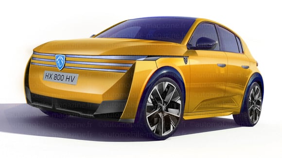 Illustration : future Peugeot 208 avec signature lumineuse inspirée du concept Polygon