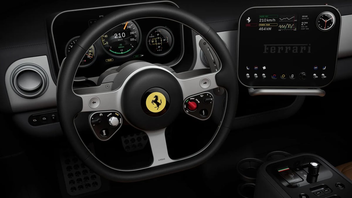 Ferrari Luce : le cockpit électrique signé Jony Ive, entre verre, aluminium et vraies aiguilles