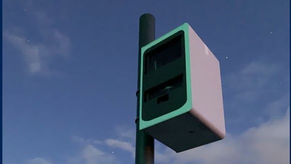 Radar urbain perché sur un mât, comme un radar tourelle