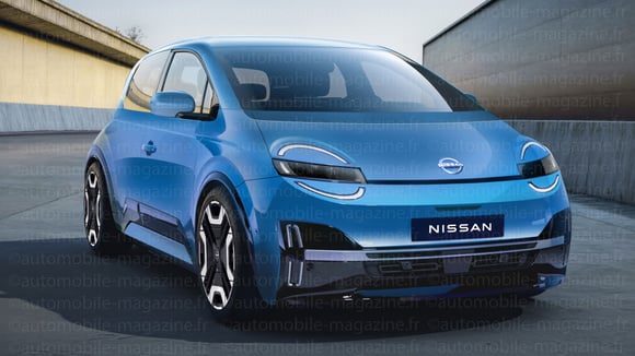 Illustration d’une future citadine Nissan dérivée de la Renault Twingo électrique