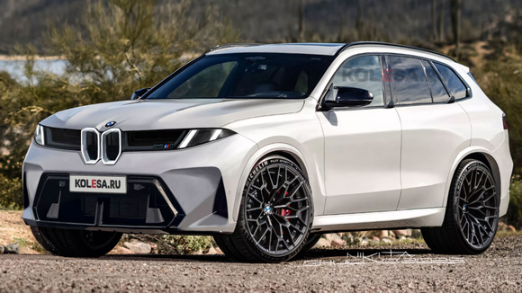 Illustration du futur BMW X5 avec une calandre à petits haricots